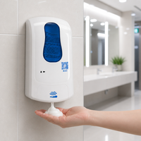 Distributeur de savon en mousse ABS commercial en gros d'usine, 1000 ml, distributeur de savon mural automatique avec verrouillage