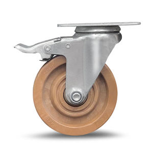 Roulettes en nylon rempli de verre brun-noir de 5 pouces, résistantes aux hautes températures, de type européen, pour chariot de boulangerie et de cuisine, usage moyen - Product Image 1