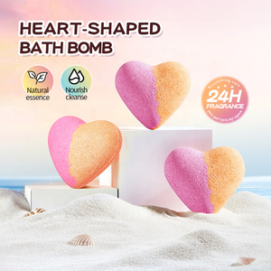Bombes de bain effervescentes OEM personnalisées en forme de cœur pour un nettoyage en profondeur, coffret de luxe inclus, bio, pour usage domestique, relaxantes, vente en gros - Product Image 1