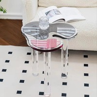 Luxuriöser Speziell Geformter Klarer Acryl-Konsolentisch Unregelmäßiges Design Beistelltisch Wohnzimmer Heim-Möbel