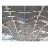 Déflecteur de plafond en fibre de polyester de haute qualité Panneau acoustique insonorisé gris clair de grande taille avec prix bon marché d'usine