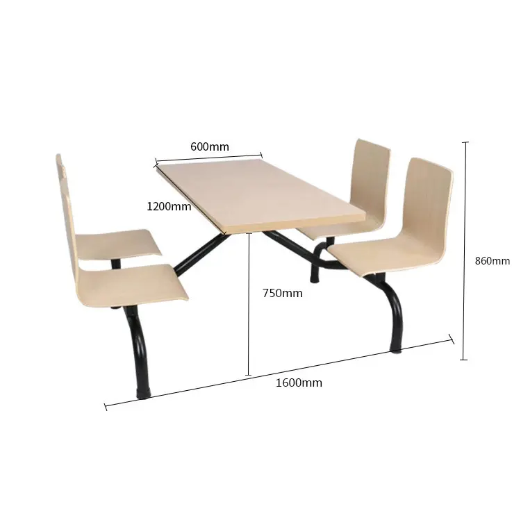 Fastfood Tafel En Stoel Combo School Cafetaria Personeel Cafetaria Restaurant Vier Persoons Combo Eettafel