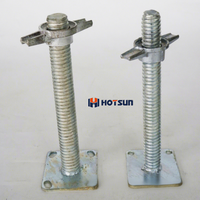 Équipement de réglage de hauteur robuste pour coffrage de construction, étaisage et échafaudage : Base de vérin à vis réglable galvanisée