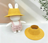 Chapeau de poupée tissé à calotte ouverte, style pastoral, accessoire de fête pour la décoration de robes de poupées en coton et en peluche, pour le jeu des enfants, taille personnalisée