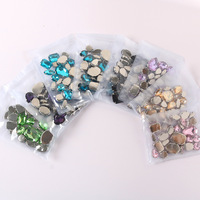 Strass en cristal de verre de haute qualité, 24 pièces, formes et tailles variées, à sertir, pour accessoires de couture DIY, vêtements et robes de mariée