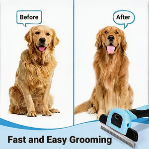 Pettine per toelettatura cani Elecpet all'ingrosso, spazzola rimuovi peli animali, pettine semplice riutilizzabile in acciaio inossidabile per la toelettatura di cani, all'ingrosso - Product Image 6