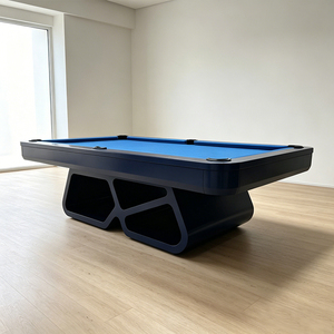โต๊ะพูลหรูหราพร้อมอุปกรณ์เสริมสำหรับปิงปองและเทนนิส โครงไม้เนื้อแข็ง โต๊ะบิลเลียดพร้อมช่องใส่ลูกแบบหนัง สำหรับใช้ในบ้านหรือเชิงพาณิชย์ - Product Image 1