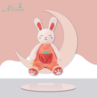 Doudou en peluche Nooer Lion, Éléphant, Lapin avec hochet et anneau de dentition pour bébé