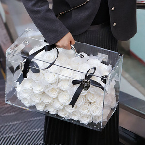 Fleur éternelle Rose Premium coffret cadeau Tanabata 214 Saint Valentin 520 cadeaux de Noël forme carrée pour l'obtention du diplôme de Noël - Product Image 3