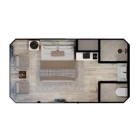 Maison-capsule modulaire miniature, hôtel-capsule de villégiature en plein air, mobilier, lits, construction tendance, construction facile