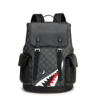 New custom pu leather backpack printed Shark Mouth Backpack designer backpack