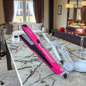 <span class=keywords><strong>Lisseur</strong></span> vapeur professionnel à revêtement titane et tourmaline, fer à lisser plat à vapeur rapide, nouvelle arrivée, best-seller - Product Image 1