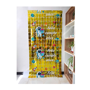 Feliz Cumpleanos <strong>Cuadra</strong> Cortinas 0.02 mm Lluvia Decoracion De Fiesta - Product Image 2