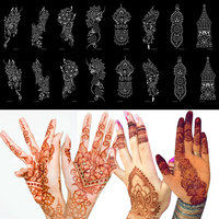 Ensemble de pochoirs traditionnels pour tatouages à la main, produits temporaires au henné, type de produit en papier