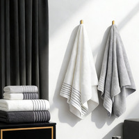 Serviette de toilette pour homme rayée, absorbante, épaisse, personnalisable avec logo brodé, pour hôtel 5 étoiles