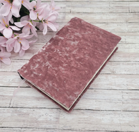 Protège-cahier personnalisé en velours extensible bleu marine, lavable et réutilisable, pour carnet et agenda