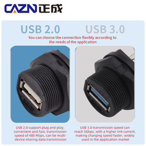 E13USB2.0バックマウントメスソケットからオス/メスエンド0.3M 0.5M 1M 2M 3Mダストキャップ付きIP68 - Product Image 4