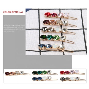 Premium Rhinestone Hair Clip Women <strong>Fashion</strong> Alloy <strong>Hairpin</strong> with Crystal Custom Multi <strong>Color</strong> Crystal Hair Pins - Product Image 4
