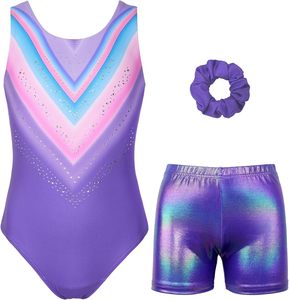 Metallic Shine Dance Unitards Filles Performance Gymnastique Justaucorps Filles 4-13 Ans unitards de danse - Product Image 4