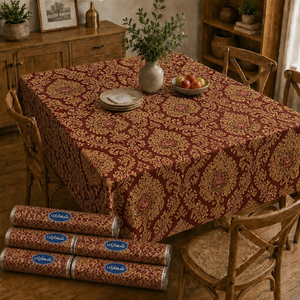 Mantel Pre-cortado con Diseño <span class=keywords><strong>Arabesco</strong></span>, Rectangular, Resistente a Desgarros, Lavable, para Hogar y Cocina - Product Image 1