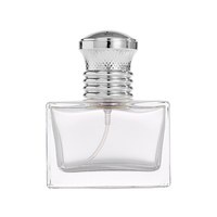 Vaporisateur de luxe vide créatif en verre transparent de 30ml 1oz avec boîte couvercle en aluminium pour parfum vente en gros