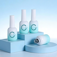 Flacon en verre vide pour vernis à ongles, 14 ml, vert dégradé, personnalisable, gravure à l'acide, écologique, recyclable, pour gel à ongles