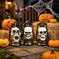 Décoration d'Halloween : Lanterne LED Crâne Effrayant pour Fête à Thème, Décoration de Maison, Accessoire de Farce pour Escape Room, Ornement