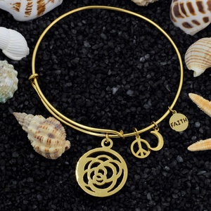 China Jewelry Wholesale Fashion 316L Stainless Steel <b>Bracelet</b> Brand Bangles With Laser Hollow Flower - Product Image 3