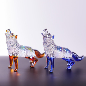 Petits Ornements en Verre en Gros, Vente Chaude, Cadeaux Populaires, Animaux, <span class=keywords><strong>Loup</strong></span> en Cristal pour Souvenirs et Artisanat - Product Image 6