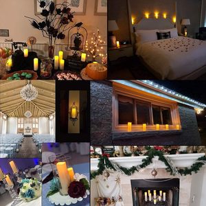 Nhấp nháy Flameless không thấm nước Windproof Pin hoạt động trụ cột LED NẾN với bộ đếm thời gian từ xa cho đèn lồng ngoài trời trang trí trong nhà - Product Image 4