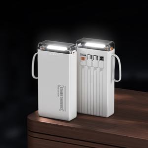 Batterie externe portable 20000 mAh haute capacité avec écran LED, charge rapide 10W, câbles intégrés et lumière – Prix usine - Product Image 5
