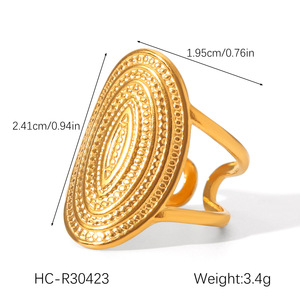 Geometrischer Offener <span class=keywords><strong>Ring</strong></span> für Damen aus Edelstahl Nicht Verblassend 18K Vergoldete Ringe als Geschenk - Product Image 6