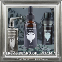 Produits de soin pour hommes sur mesure, marque privée, huile de soin de la barbe, kit de soin de la barbe biologique pour hommes