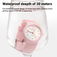 Montre à quartz tendance pour filles, garçons, enfants, cadran coloré, étanche 30 m, antichoc, ultra-fine 8,5 mm, batterie 2 ans, 6 couleurs