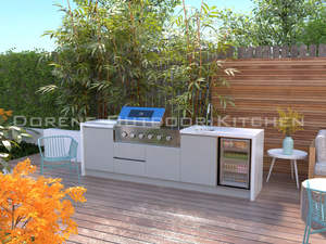 2025 dorene חמה סט קטן ארון מטבח חיצוני ארון מטבח עם עיצוב מפל אבן משטח & מקרר גריל גז - Product Image 2