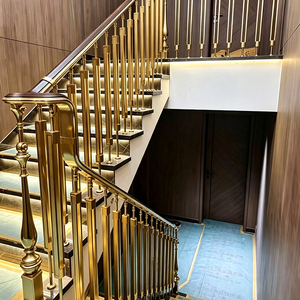 Poteau de rampe d'<span class=keywords><strong>escalier</strong></span> de style français de luxe en cuivre et aluminium, balustre décoratif d'<span class=keywords><strong>escalier</strong></span> intérieur - Product Image 3