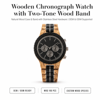 Montre en bois à quartz pour homme avec logo personnalisé gravé, élégante et luxueuse, avec cadran en verre et boîtier de 9 mm d'épaisseur