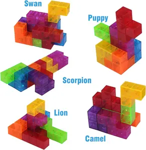 3D Sensorischer Transparenter PVC Magnetwürfel 1:36 Maßstab 32-Teiliges Modernes Gebäude-Thema Kinder Montessori Lernpuzzle Spielzeug - Product Image 5