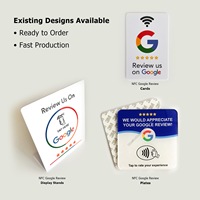 Support d'affichage personnalisé en PVC avec puce programmable NFC NTAG213 215 216 pour menu QR code intelligent d'entreprise et carte de commentaires Google