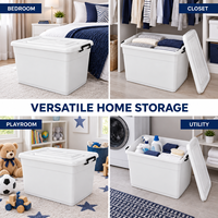 Bac de rangement en plastique blanc de 120 L grande capacité pour literie, couettes et organisation de placard - Vente en gros