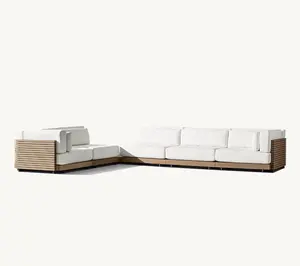 LUXORA Outdoor Patio Garden Sets Hotel Resort Teak Sofa Modular L-sectional Modern Luxury Outdoor Furniture Sofa