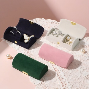 Boîte de rangement portable en velours pour bijoux, mini sac de rangement pour bagues et boucles d'oreilles, boîte d'emballage pour colliers - Product Image 2