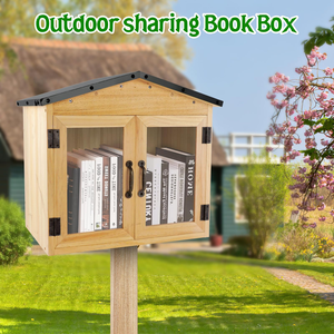 Caja de biblioteca para exteriores DIY de una sola cubierta de doble puerta para intercambio de literatura estanterías para Vecindarios escuelas - Product Image 4
