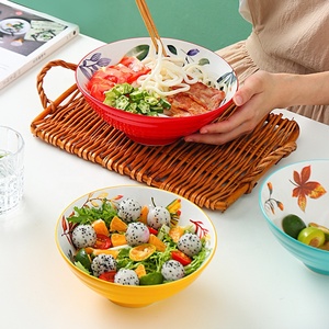 Anti Skip espiral fuera 37 oz de cerámica de estilo japonés de sopa de fideos tazón con acristalamiento animal patrón - Product Image 3