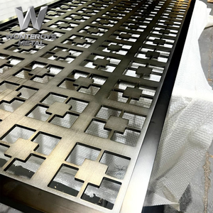 Cloison de séparation moderne découpée au laser en acier inoxydable poli pour restaurant, hôtel, hall d'entrée, sur mesure - Product Image 2