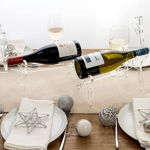 Acrylique Renne Porte-Bouteille De Vin De Noël Table Champagne Rack Clair Lucite Présentoir Décoratif De Vin pour La Fête De Vacances - Product Image 4