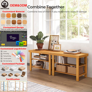 Estante de Almacenamiento de Zapatos Moderno de 3 Niveles al por Mayor, Banco de Entrada para el Hogar, Banco para Zapatos, Zapatero de Bambú para Baño y <span class=keywords><strong>Dormitorio</strong></span> - Product Image 1