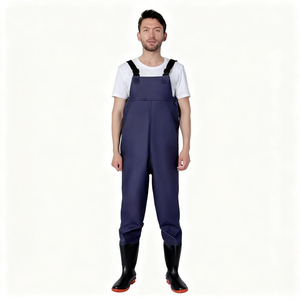 Salopette imperméable en PVC kaki en gros, pantalon de pêcheur imperméable pour les opérations de pêche - Product Image 3