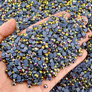OLeeya SS6-SS30 Machine Cut Super Hot Sale Magic Jet Strass Crystal Hotfix Rhinestones for Garment Accessories - Product Image 5