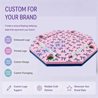 Table de Mahjong flottante rose clair personnaliser le tapis de jeu Eva Mahjongg imperméable à l'eau avec support de carreaux